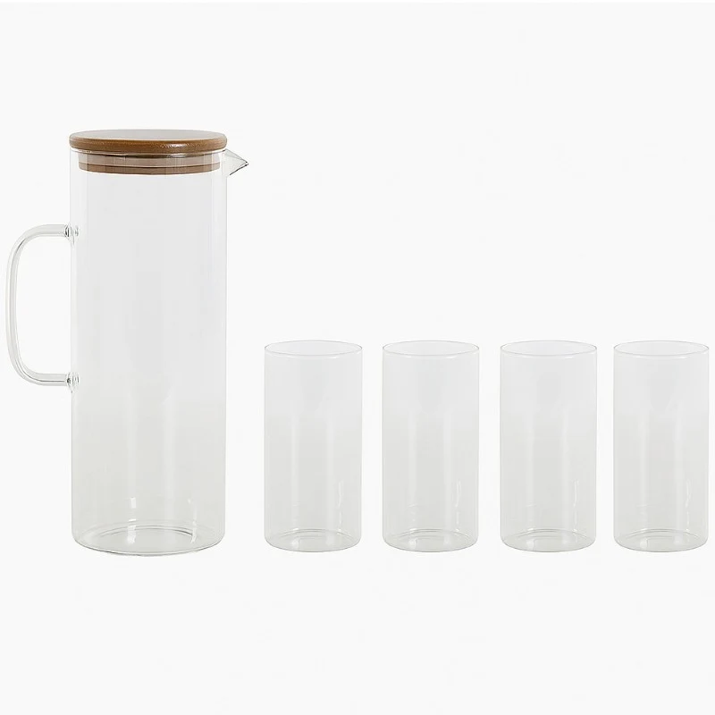 SET 5 VASOS BOROSILICATO + JARRA