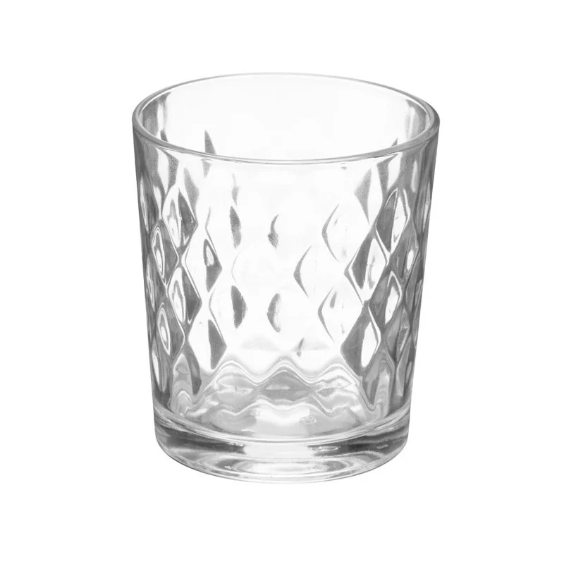 SET 4 VASOS VIDRIO DIAMANTE 360 ML