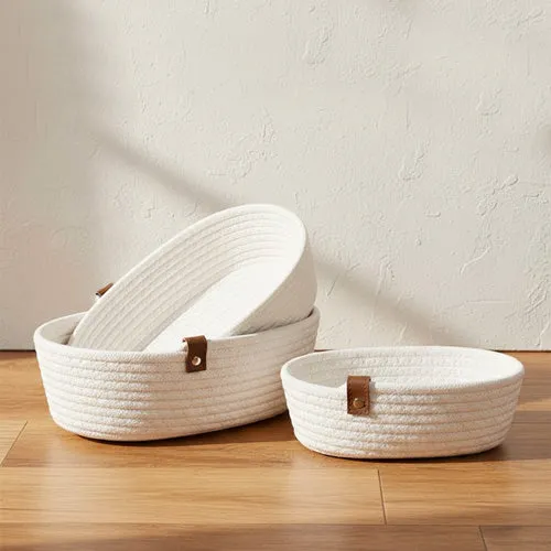 Conjunto de 3 Cestos COTTONI Branco
