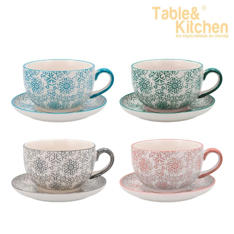 SET 4 TAZAS 30 CL CON PLATO VITA