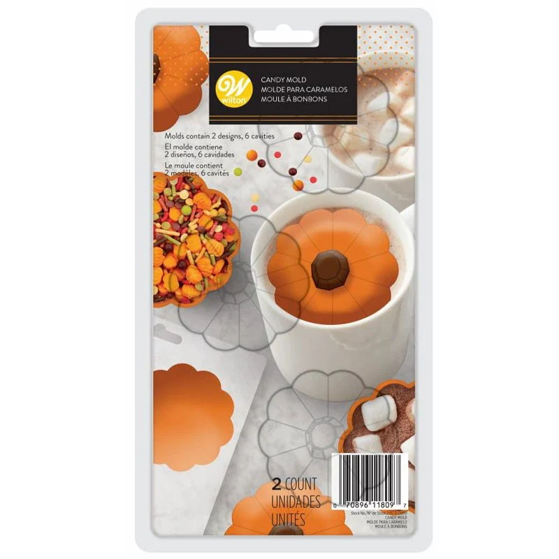 SET 2 MOLDES DE CARAMELO CHOCO BOMB CALABAZA WILTON