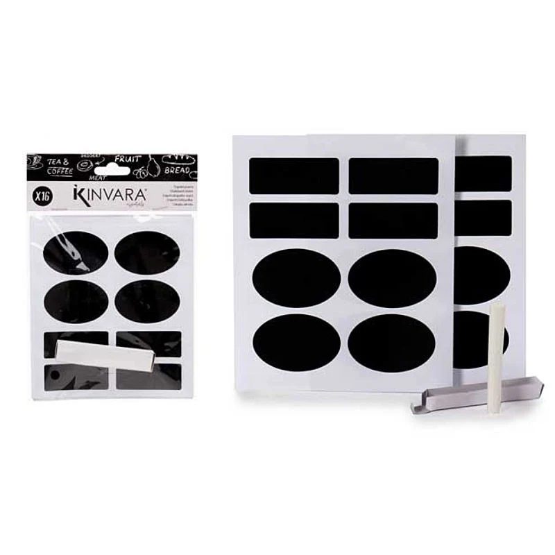 SET 16 PEGATINAS PARA TARROS DISEÑO PIZARRA Y TIZA