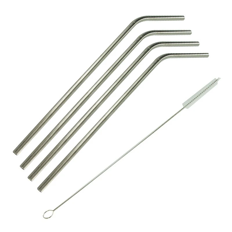 SET 4 PAJITAS REUTILIZABLES ACERO INOX