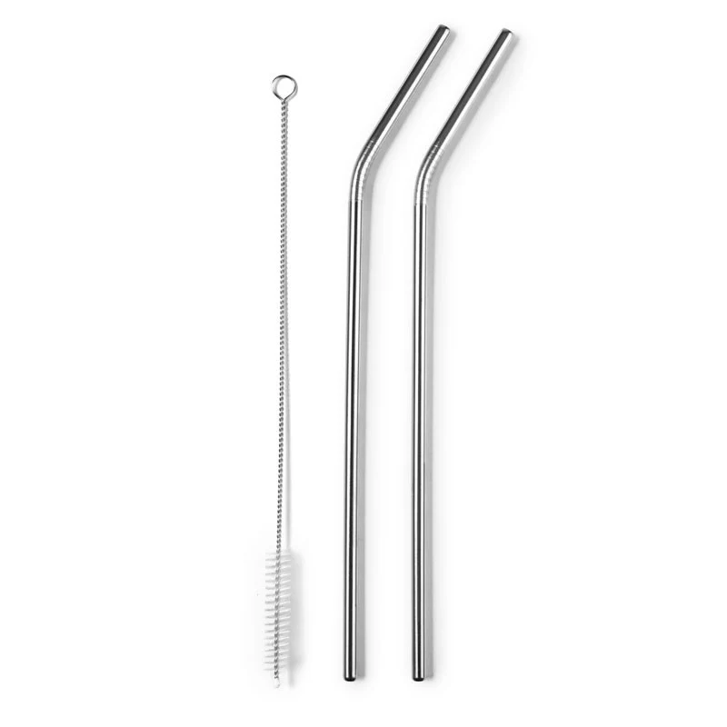 SET 4 PAJITAS INOX + CEPILLO LIMPIADOR