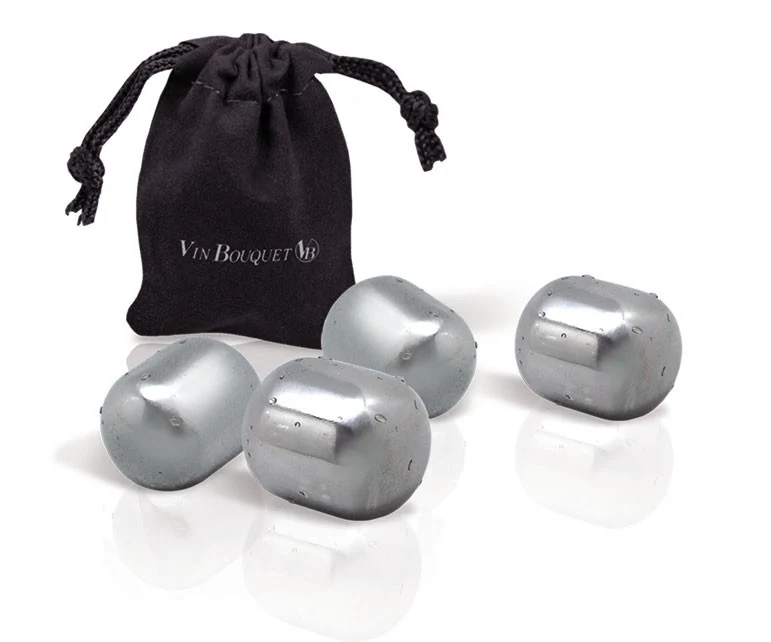 SET 4 CUBITOS DE ACERO INOX ICE ROCKS VIN BOUQUET