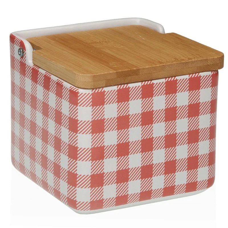 SALERO TAPA BAMBÚ VICHY ROUGE