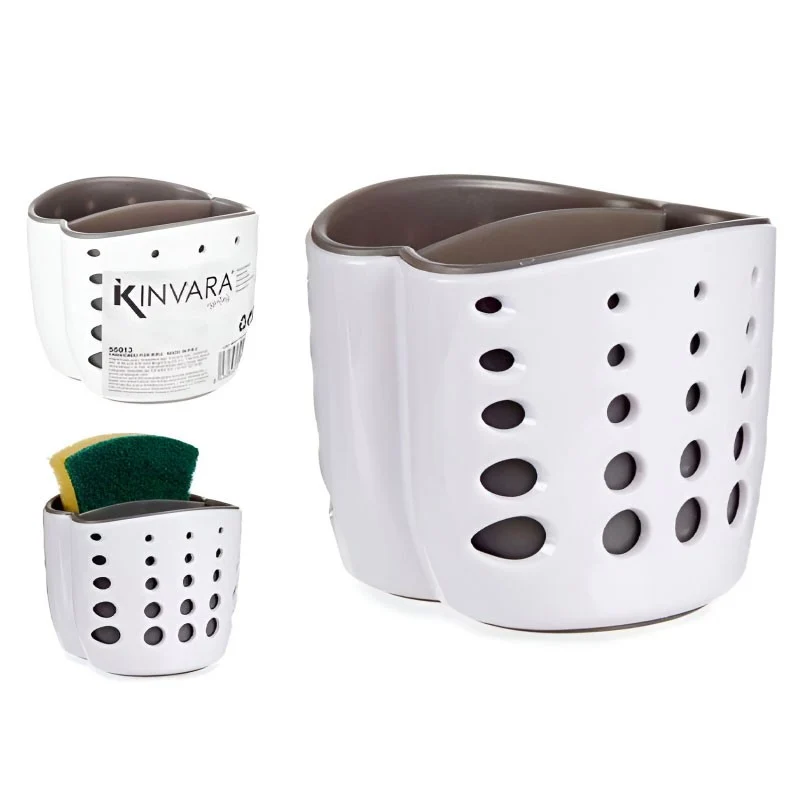 PORTAESTROPAJOS PLASTICO DOBLE BLAN GRIS