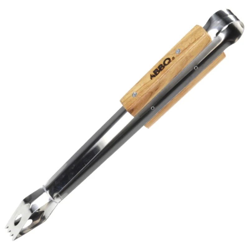 PINZAS BARBACOA MANGO MADERA 40CM