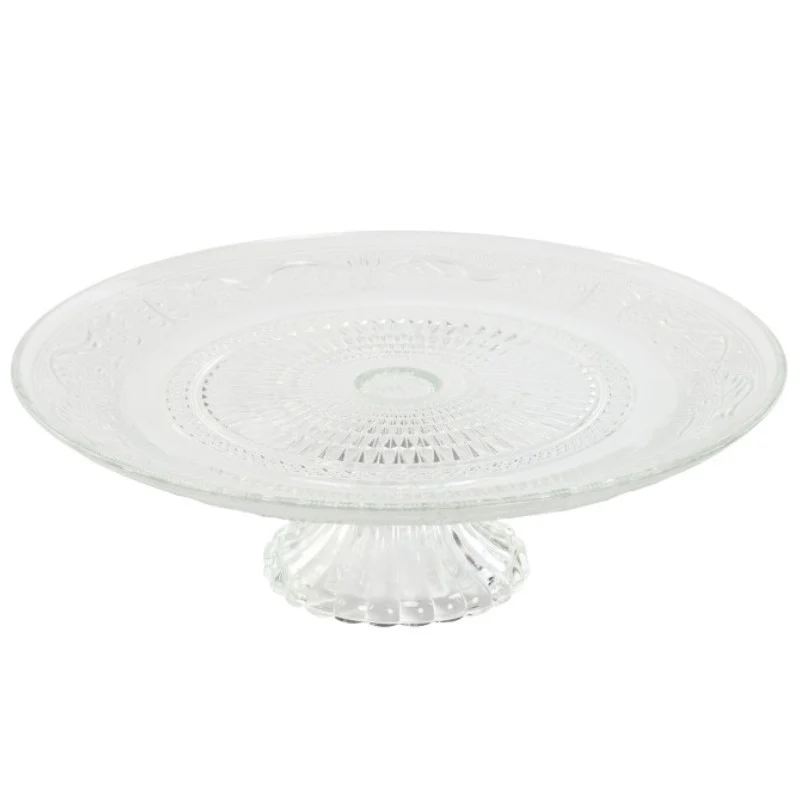 PLATO CRISTAL 29X9,2CM PIE GRABADO TRANSPARENTE