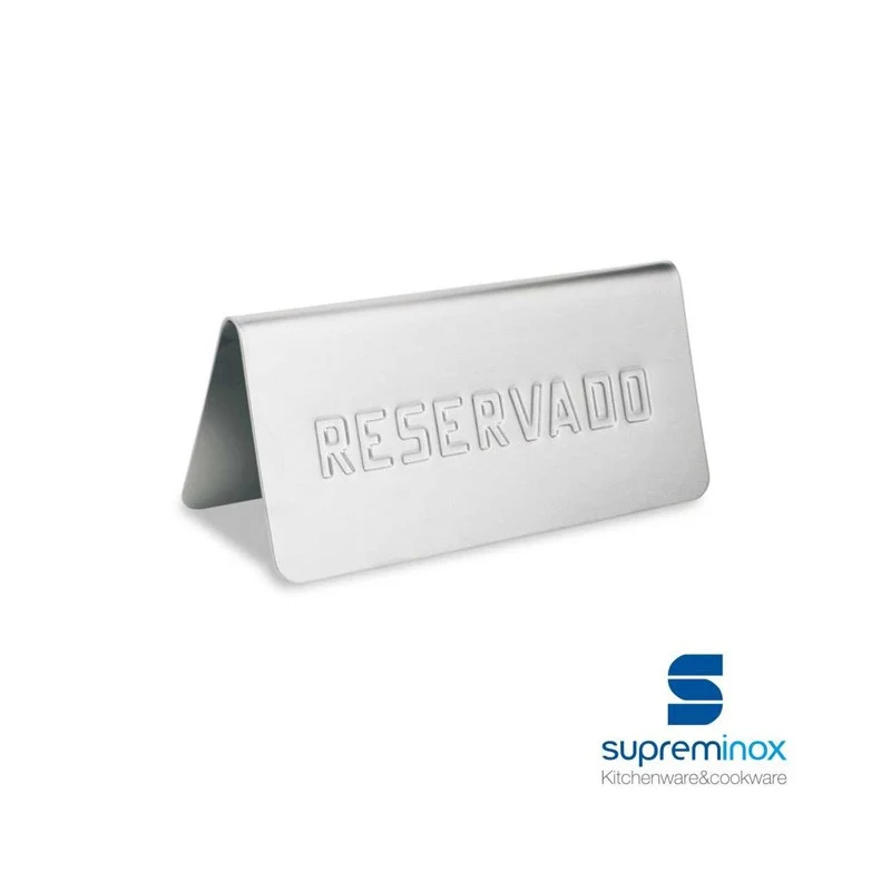 PLACA DE MESA RESERVADO INOX
