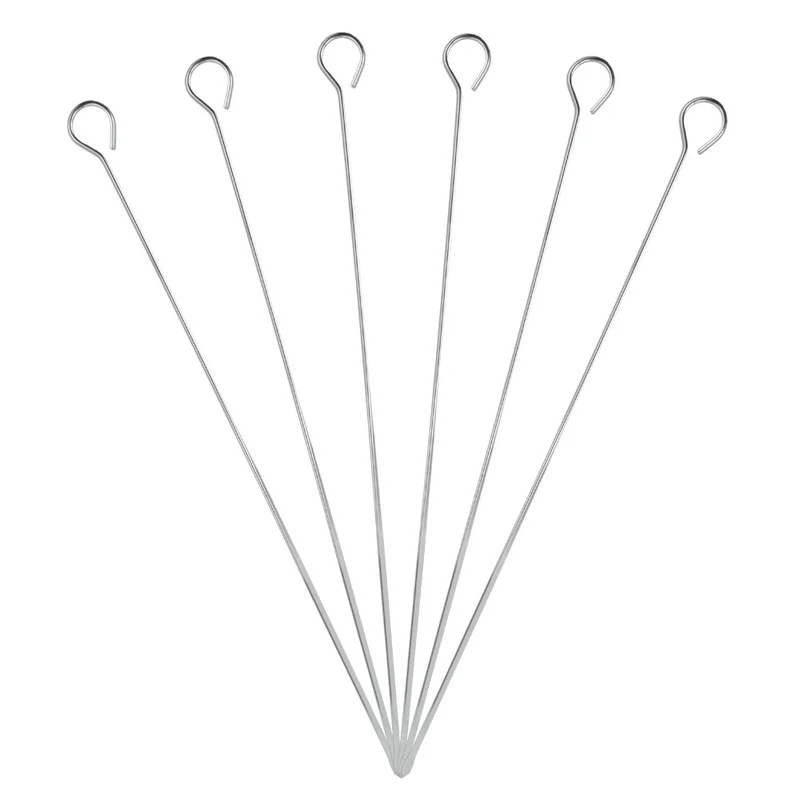 JUEGO 6 PINCHOS CROMADOS 35 CM.