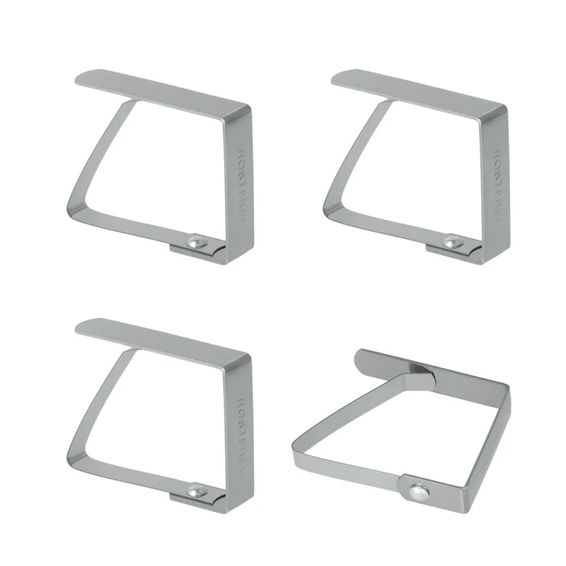 JUEGO 4 SUJETA MANTELES INOX