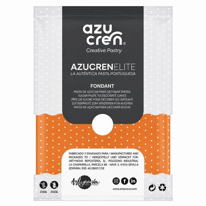 FONDANT NARANJA AZUCREN ELITE 250GR