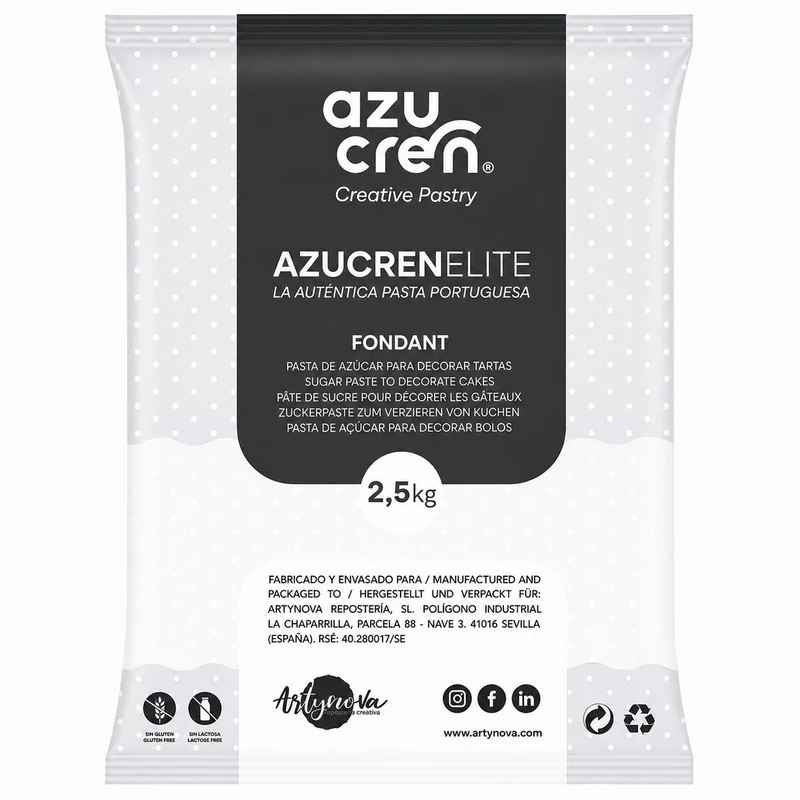 FONDANT BLANCO 2,5 KG SIN E-171 AZUCREN