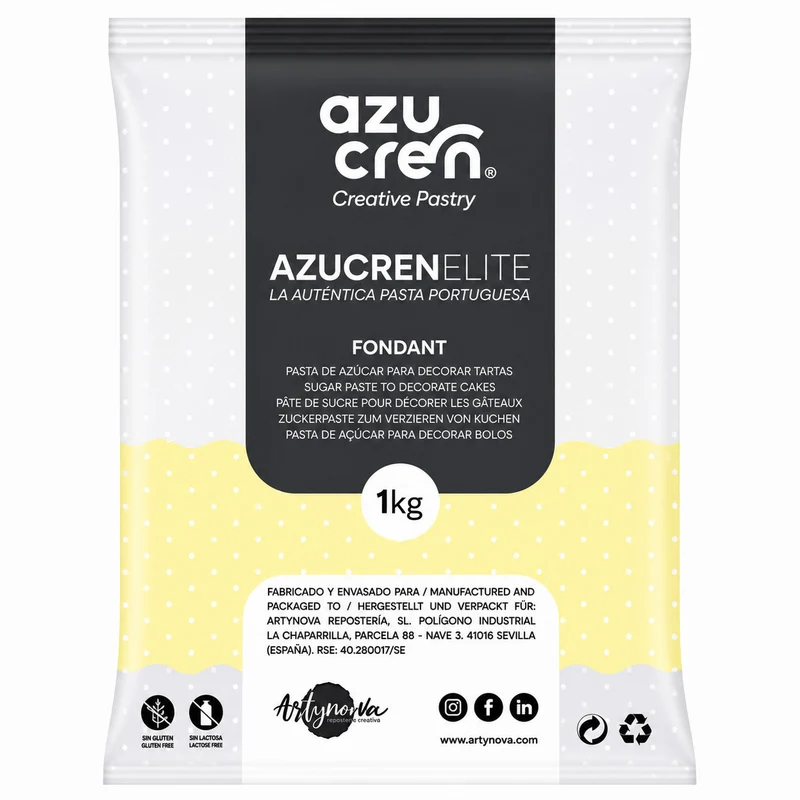 FONDANT AMARILLO LIMON 1 KG ELITE AZUCREN