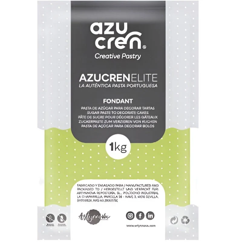 FONDANT VERDE LECHUGA AZUCREN ELITE 1KG