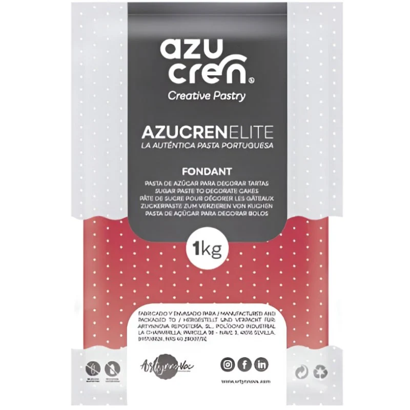 FONDANT ROJO 1KG AZUCREN ELITE