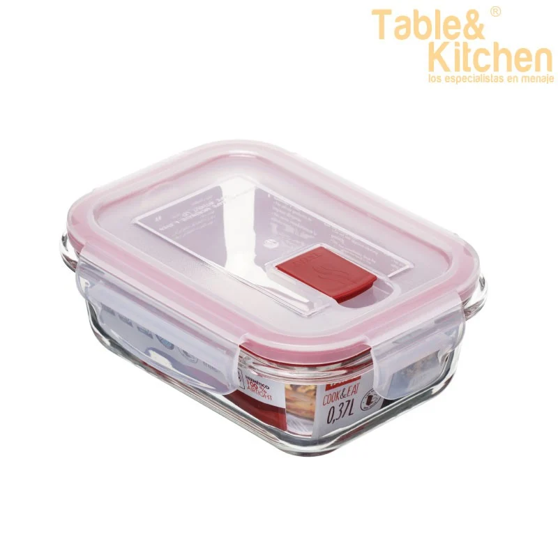 HERMETICO CRISTAL COOK&EAT 0,37L ROJO TATAY