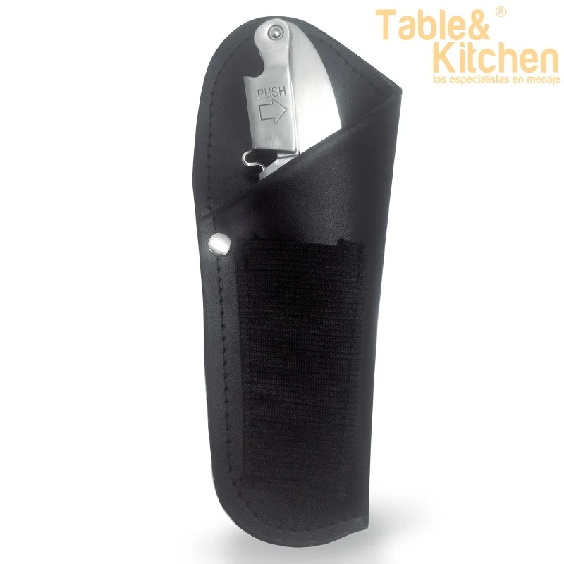 FUNDA SACACORCHOS PIEL 100% CON BROCHE INOX PROFESIONAL
