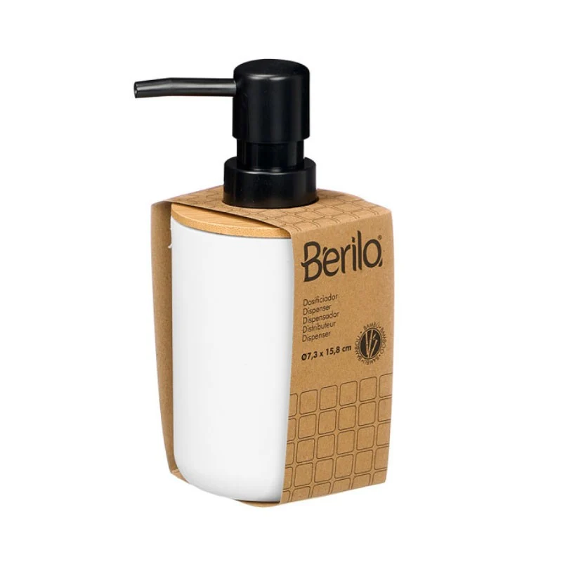 DOSIFICADOR PLASTICO BAMBU BLANCO