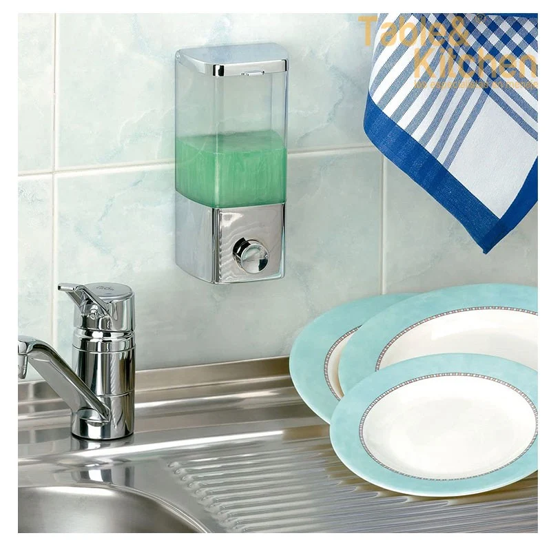 DISPENSADOR DE JABON PARED CROMADO