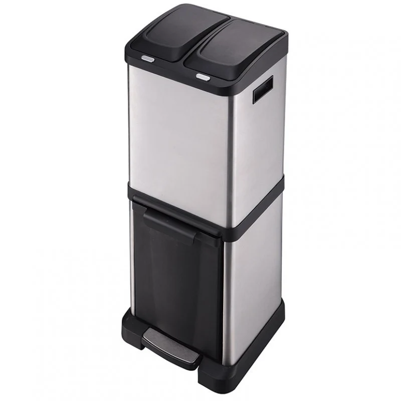 CUBO PEDAL ECOLOGICO 32L CON 3 CUBETAS HABITEX
