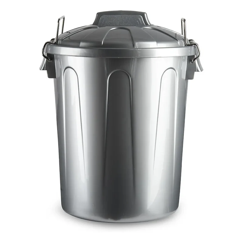 CUBO DE BASURA PLASTIC FORTE 21 L PLATA