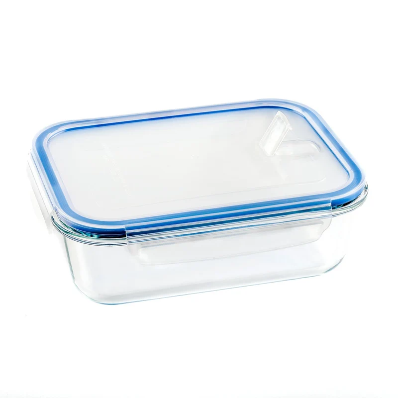 CONTENEDOR RECTANGULAR DE VIDRIO HERMÉTICO 370ML