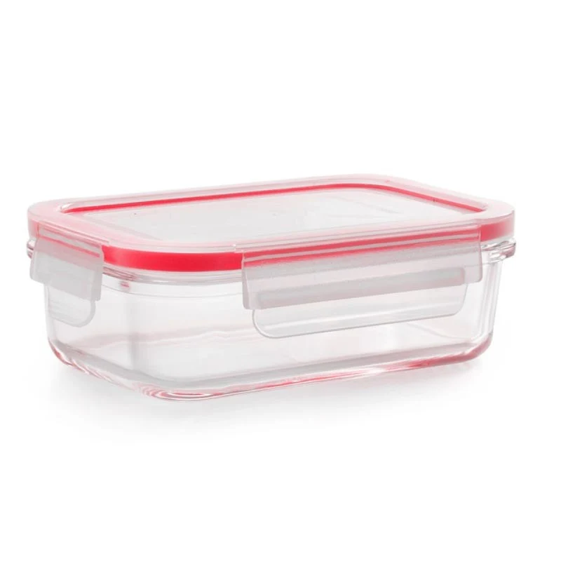 CONTENEDOR HERMETICO VIDRIO RECTANGULAR 1050 ML