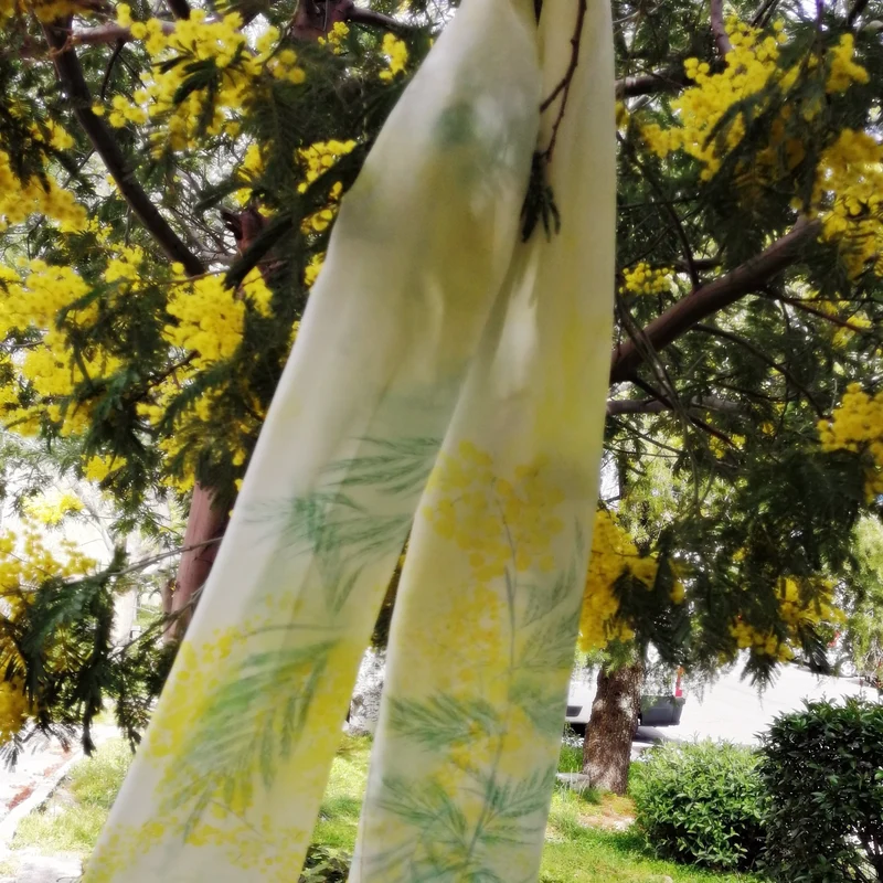 FOULARD PAÑUELO SEDA MIMOSAS