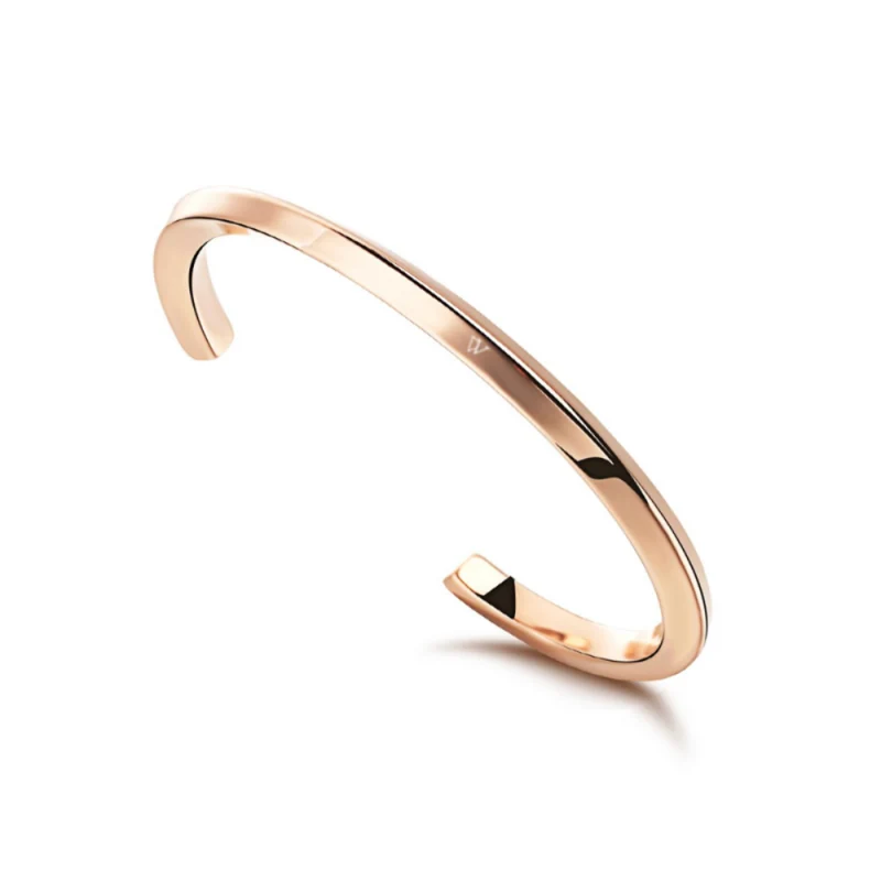 PULSERA/ BRAZALETE RETORCIDA ACERO Y ORO ROSA