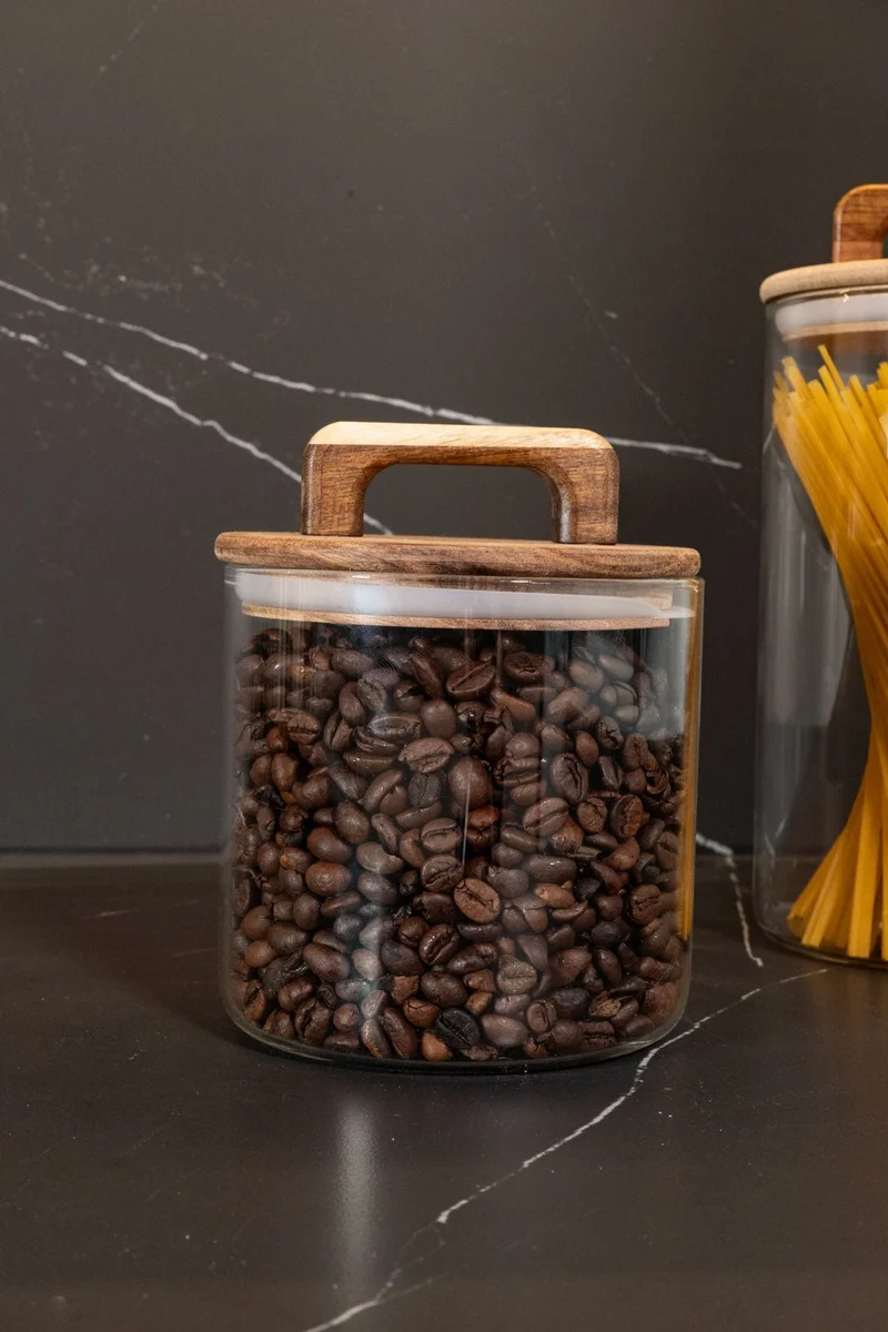 Tarro De Cristal Con Tapa De Madera Imperial