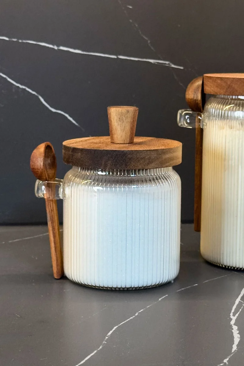 Tarro De Borosilicato Con Cuchara De Madera