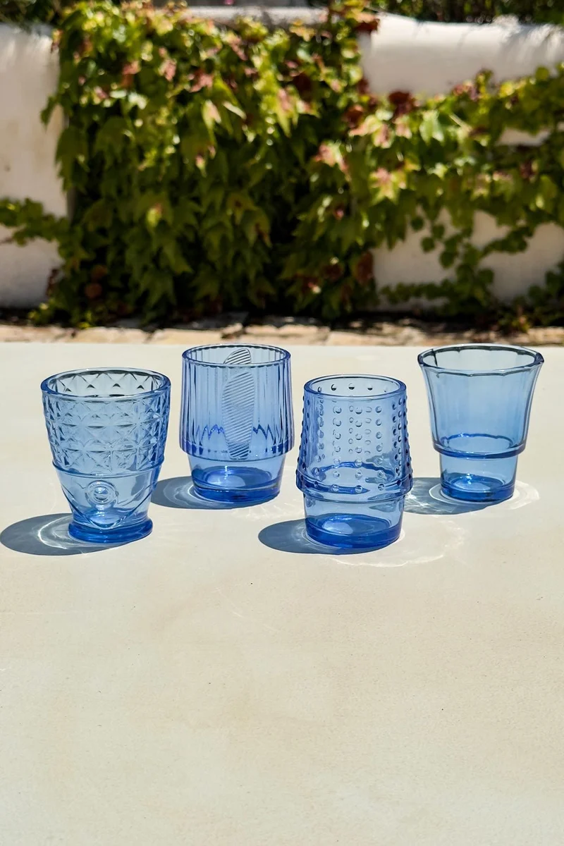 Set 4 Vasos De Cristal Diseño Pez