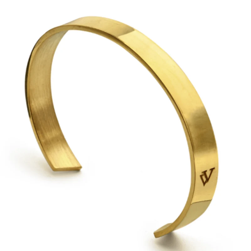 BRAZALETE/ PULSERA PLANA BAÑADA ORO