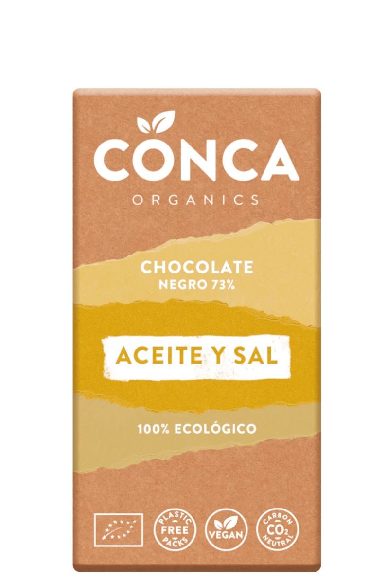 Chocolate Negro con Aceite y sal ECO - La Conca Organics
