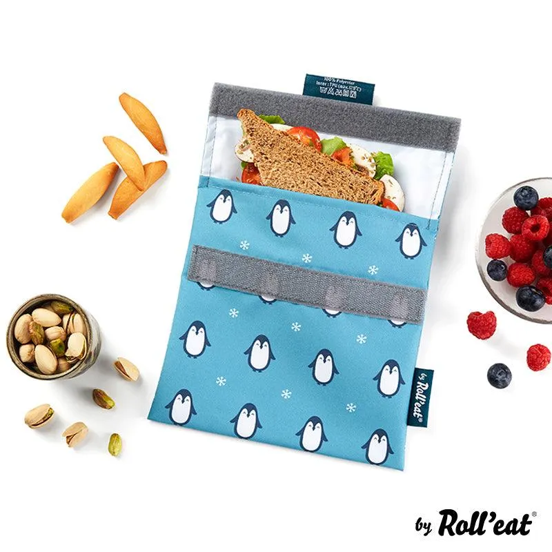 Porta snacks reutilizable Snack'n'Roll - Pingüinos