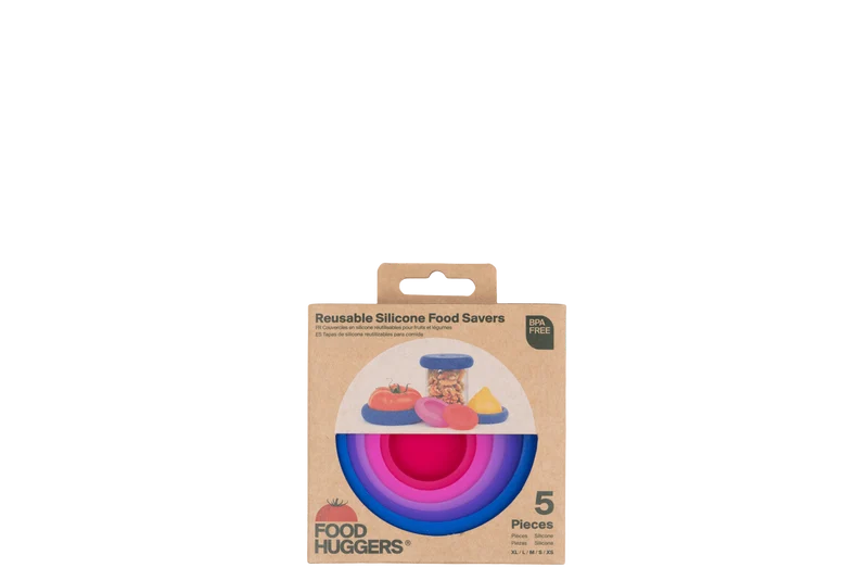 Pack 5 tapas de silicona reutilizables para frutas y verduras - Bright Berry