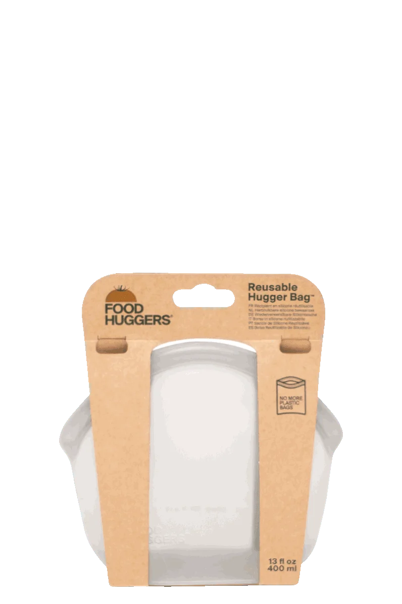 Bolsa reutilizable de silicona para almacenaje y transporte de alimentos - verde 400ml- Hugger Bag