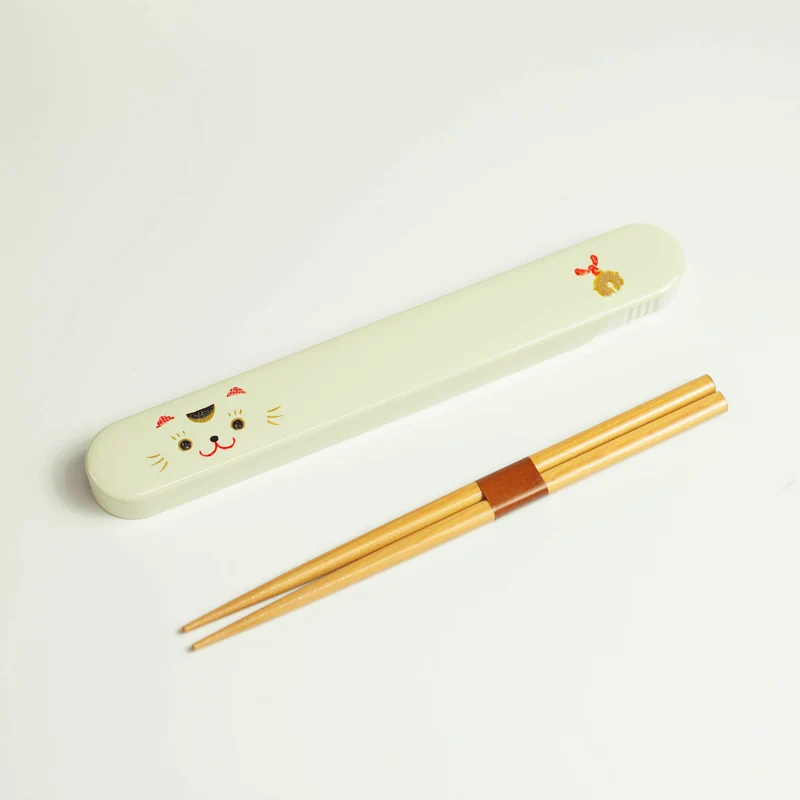 Kao Neko Chopsticks Set | White