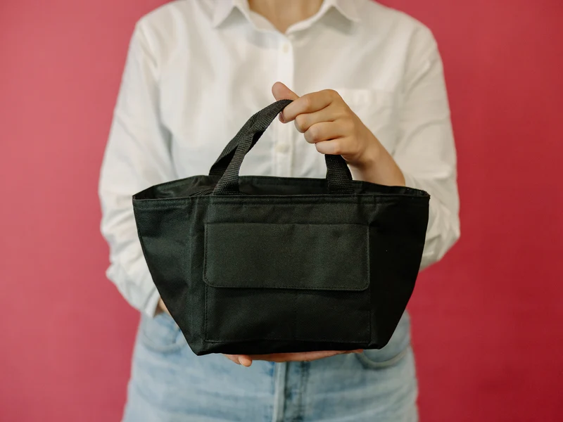 Black Insulated Lunch Bag