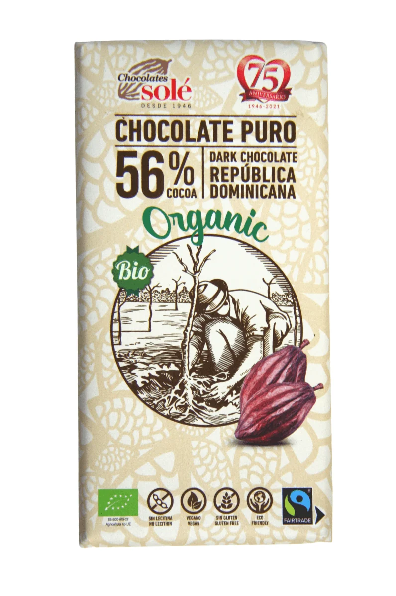 Chocolate negro 56% ECO FT 100 g - Sole