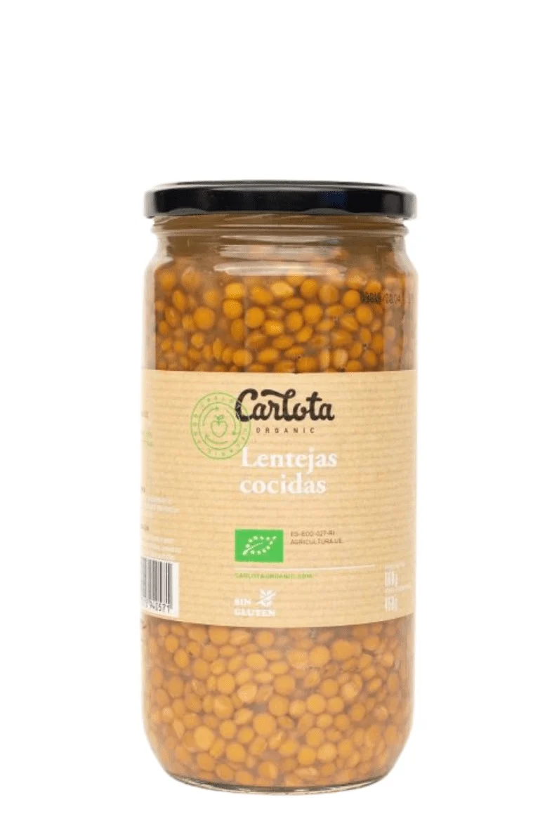 Lenteja cocida en vidrio retornable 720 g - Carlota Organic