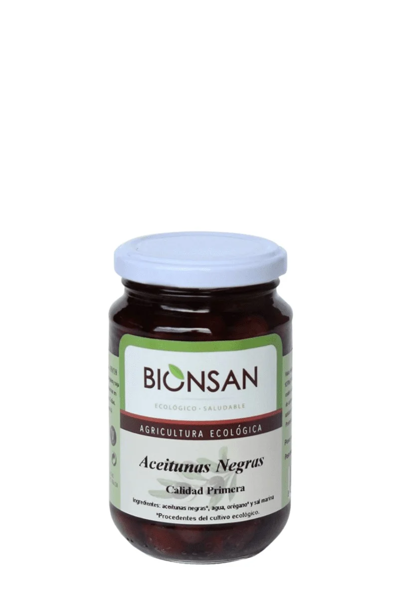 Aceituna negra ECO en vidrio retornable 200 g - BIONSAN