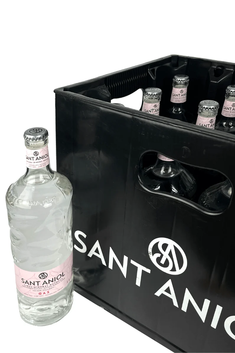Agua con gas Sant Aniol en vidrio retornable 1L - Pack 12 Ud
