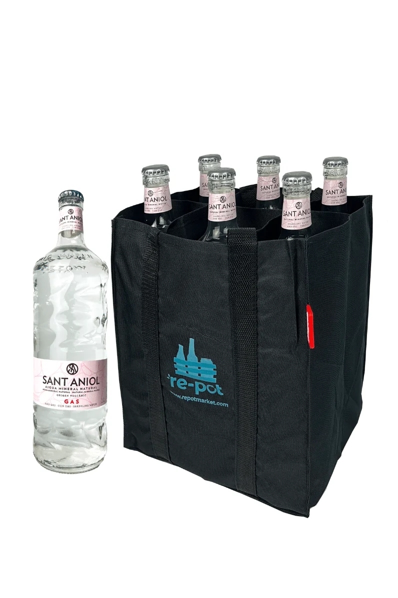 Agua con gas Sant Aniol en vidrio retornable 1L - Pack 6 Ud