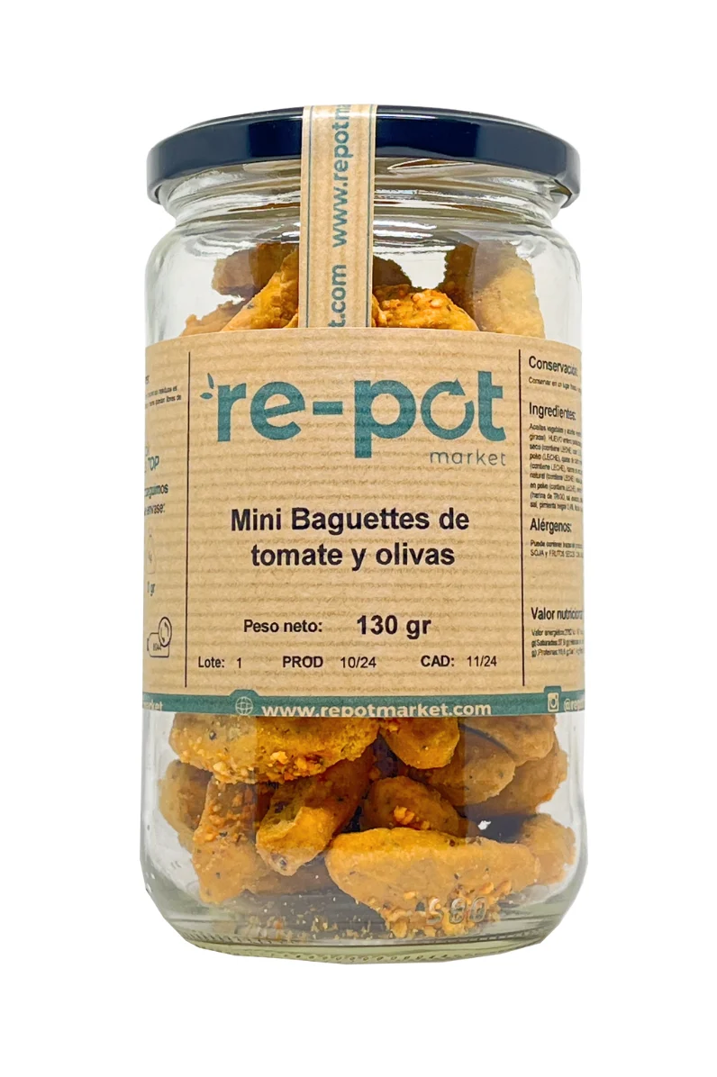 Mini Baguettes de tomate y olivas 130 gr - ESPIGA BLANCA