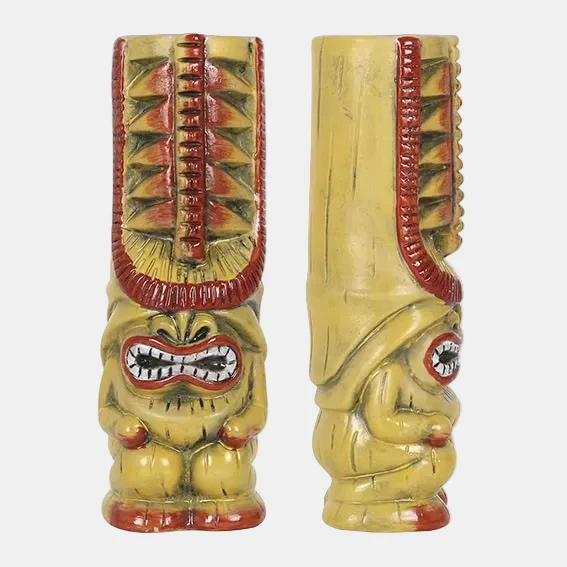 Vaso Tiki de porcelana totem Lono. 6 x 19 cm. 23 cl - 9 Uds.