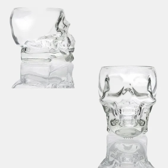 Vaso de cristal calavera. 12 x 9 x 9 cm 300 ml - 6 Uds.