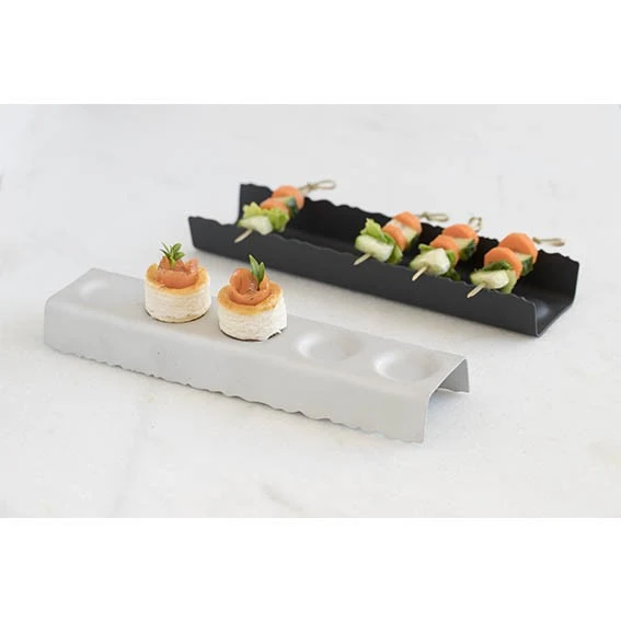 Soporte multifunción negro para brioche y brochetas. 6 x 24 x 3 cm - 1 Ud.